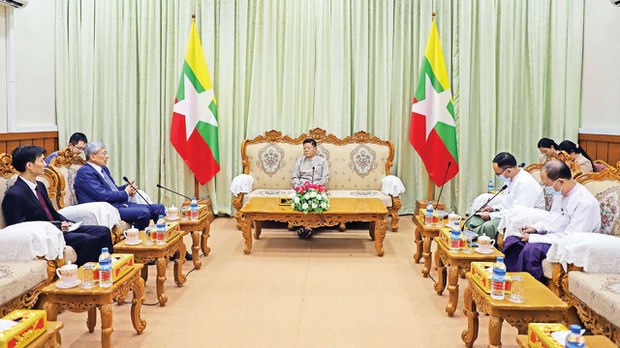 တရုတ်သံအမတ် စစ်ကောင်စီရဲ့ ရွေးကောက်ပွဲကော်မရှင်နဲ့တွေ့ တရုတ်သံအမတ် စစ်ကောင်စီရဲ့ ရွေးကောက်ပွဲကော်မရှင်နဲ့တွေ့