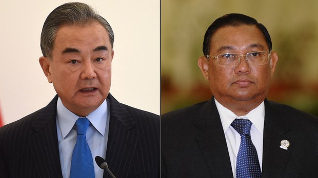 တရုတ်နိုင်ငံခြားရေးဝန်ကြီးနဲ့ စစ်ကောင်စီနိုင်ငံခြားရေးဝန်ကြီးတို့ ပုဂံမြို့က လန်ချန်း-မဲခေါင်အစည်းအဝေး ပြင်ပမှာ တွေ့ဆုံ