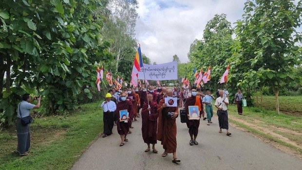 သံဃာတော်တွေ သပိတ်မှောက်ကံဆောင်တဲ့မြို့နယ် ရှစ်ခုအထိရှိလာ