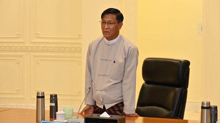 ၂၀၂၄ ခုနှစ်၊ ဇန်နဝါရီလ ၃၁ ရက်နေ့ နေပြည်တော်တွင် ကျင်းပသည့် အမျိုးသားကာကွယ်ရေးနဲ့ လုံခြုံရေးကောင်စီ အစည်းအဝေးတွင် ဒုသမ္မတ ဦးဟင်နရီဗန်ထီးယူအား တွေ့ရစဉ်။ Photo : MOI