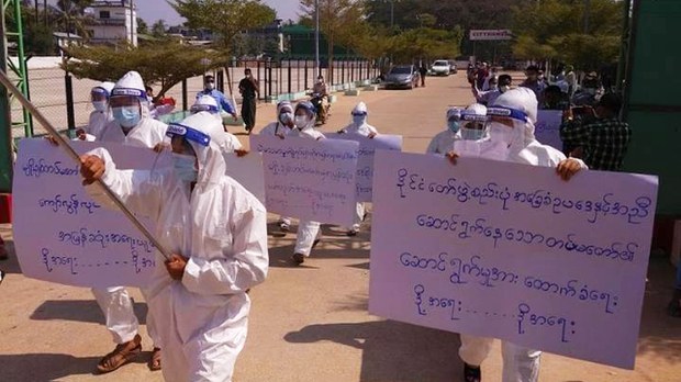 အစိုးရသစ် အလိုမရှိကြောင်း ဦးဆောင် ဆန္ဒပြသူ ငြိမ်းစုစီပုဒ်မ ၁၉ နဲ့ အမှုဖွင့်ခံရ