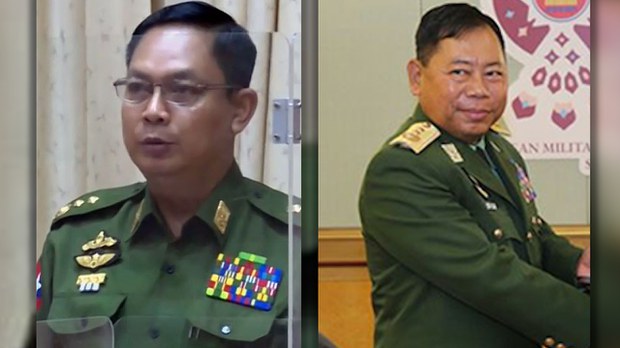 ဖမ်းဆီးစစ်ဆေးခံနေရတဲ့ ဗိုလ်ချုပ်နှစ်ဦး စစ်ကောင်စီထဲက ထုတ်ပယ်ခံရ