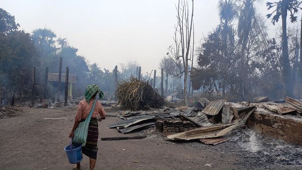 နတ်ချောင်းရွာကို စစ်တပ်က တတိယအကြိမ်မီးရှို့၊ အိမ် ၁၅ဝ ခန့်လောင်ကျွမ်း နတ်ချောင်းရွာကို စစ်တပ်က တတိယအကြိမ်မီးရှို့၊ အိမ် ၁၅ဝ ခန့်လောင်ကျွမ်း