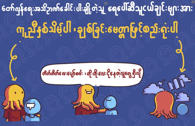 တိုးတိုးတိတ်တိတ်သာ ပျော်ရွှင်ဖို့ ကာတွန်းပိုစတာနဲ့ လှုပ်ရှား
