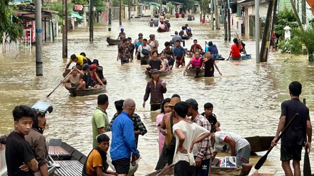 စစ်တောင်းမြစ်ရေ တက်လာပြီး တောင်ငူမြို့နယ်က ရွာတချို့ ရေဝင်နစ်မြုပ်