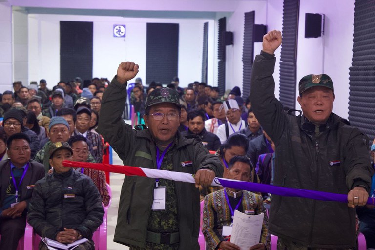 ၂၀၂၄ ခုနှစ် ဇန်နဝါရီလ ၃၀ ရက်နေ့နဲ့ ၃၁ ရက်နေ့က ကျင်းပပြုလုပ်ခဲ့သည့် ချင်းလန်းကောင်စီ ဒုတိယအကြိမ်အစည်းအဝေး တက်ရောက်လာသူများအား တွေ့ရစဉ်။ (Photo : Chinland Council)