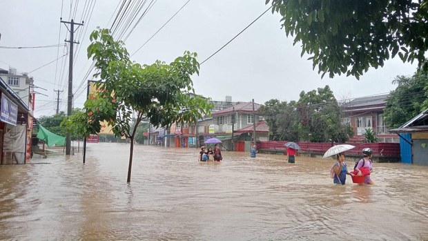 ပြည်နယ်နဲ့ တိုင်းလေးခုမှာ ရေကြီးမှုကြောင့် လူဦးရေ သုံးသောင်းခန့် ဒုက္ခကြုံနေရ