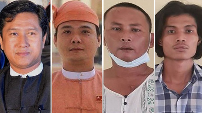 စစ်ကောင်စီက သေဒဏ်ပေးခဲ့သည့် ဦးဂျင်မီ၊ ဦးဖြိုးဇေယျာသော်၊ ကိုလှမျိုးအောင်နှင့် ကိုအောင်သူရဇော်။ (Photo: Citizen Journalist)