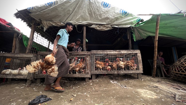 ရခိုင်ပြည်နယ် စစ်တွေမြို့ ဘုမေ မွတ်စလင်ရွာစျေးကို ၂၀၂၃ ခုနှစ် အောက်တိုဘာ ၉ ရက်နေ့က တွေ့ရစဉ်။ (Photo: RFA)