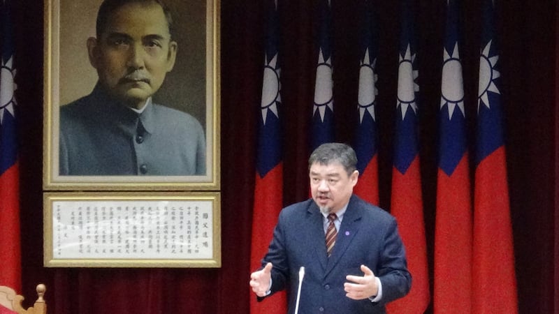 台湾立法院人权委员会副秘书长、前六四天安门学运领袖吾尔开希。(记者夏小华摄)