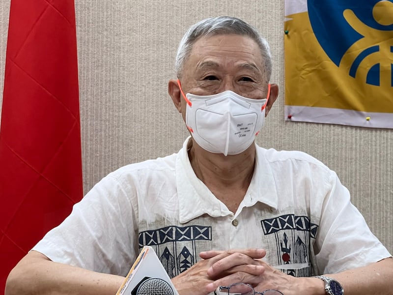 台湾淡江大学名誉教授赵春山10日出席一场座谈会(记者 黄春梅摄)