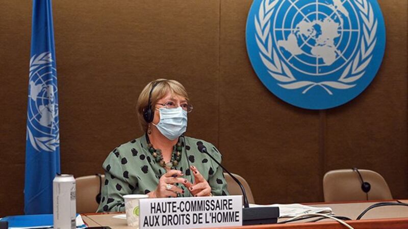联合国人权事务高级专员巴切莱特 (Michele Bachelet)。(AFP)