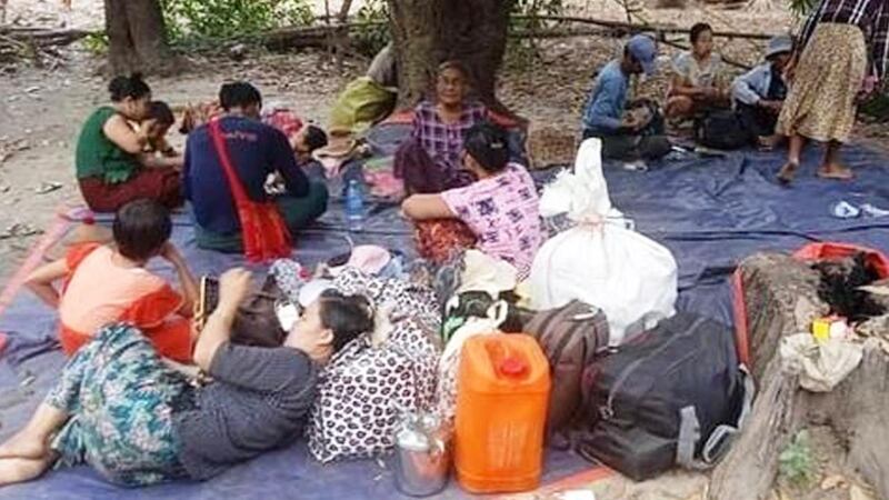 ရွှေကျင်မြို့နယ်မှ စစ်ဘေးဒုက္ခသည်များအား ၂၀၂၃ ခုနှစ် မတ်လ ၁၂ ရက်နေ့က တွေ့ရစဉ်။ (Photo: Citizen Journalist)