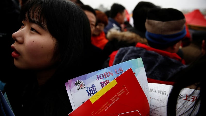 学者警告,中国失业潮已经来临。(路透社资料图片)
