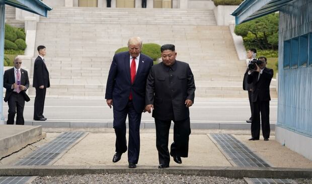 도널드 트럼프 미국 대통령과 김정은 북한 국무위원장이 지난 2019년 6월 판문점에서 만났다.