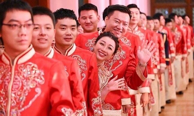 베이징의 합동결혼식 모습.