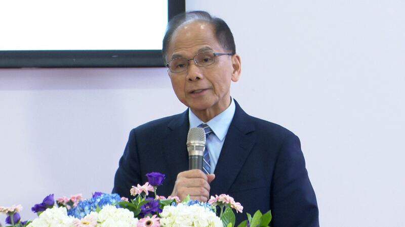 台湾的立法院长游锡堃指,境外势力在台湾内部密集散播不实讯息,企图影响台湾民主选举结果。(记者 李宗翰摄)