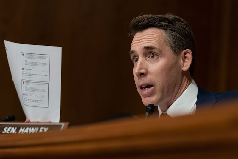 美国共和党籍参议员乔什·霍利(Josh Hawley)(美联社图片)