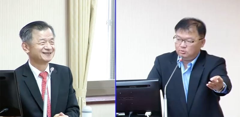 台湾的陆委会主委邱太三表示,美国长期希望双方能够管控台海和平稳定,有沟通机制避免擦枪走火。(截图自立法院直播)