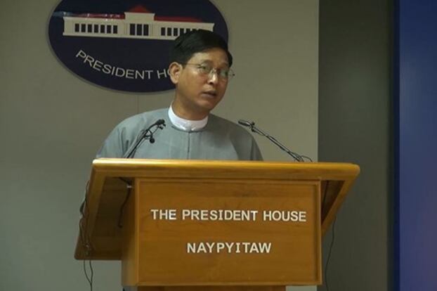နိုင်ငံတော် အတိုင်ပင်ခံရုံး ညွှန်ကြားရေးမှူးချုပ် ဦးဇော်ဌေးကို တွေ့ရစဉ်