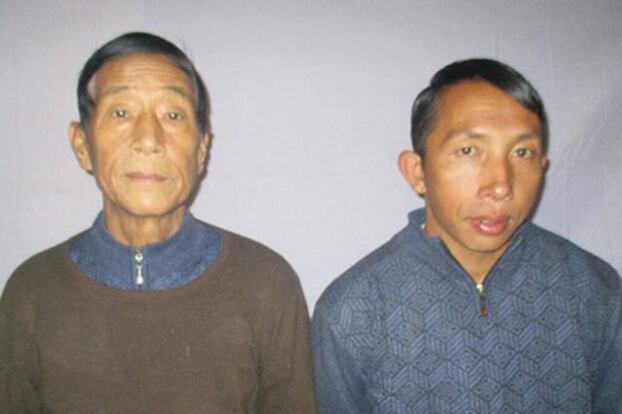 တပ်မတော်က ဖမ်းဆီးထားတဲ့ ဦးဒီဒီနောင်လတ်နဲ့ ဦးလမ်ဂျော်ဂမ်ဆိုင်းတို့ကို တွေ့ရစဉ်