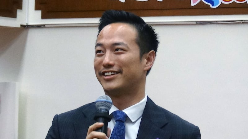 美国在台协会政治官黄光杰。(记者夏小华摄)