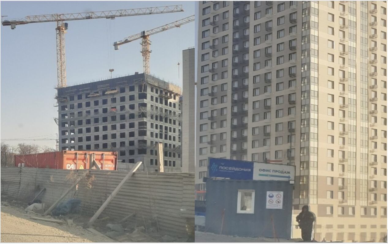 북한 건설 노동자들이 파견된 블라디보스토크 공사장