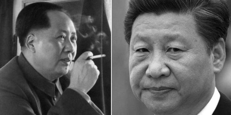 合成图片:毛泽东、习近平。(AFP)