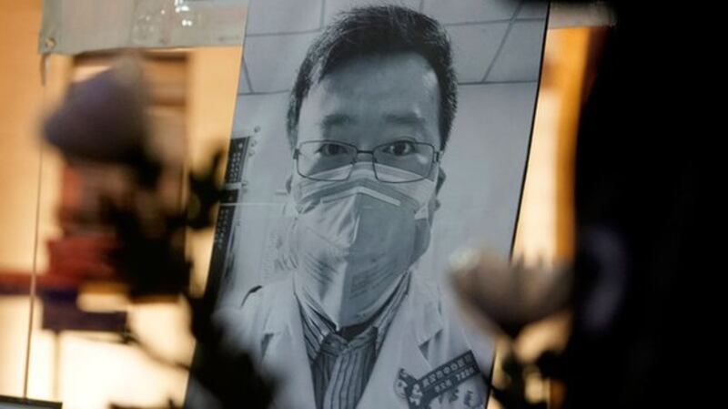 李文亮医生遗像(美联社资料图)