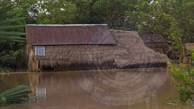 ပဲခူးတိုင်း၊ ညောင်လေးပင်ခရိုင်၊ ကျောက်ကြီးမြို့နယ်အတွင်း ရေကြီးနစ်မြုပ်နေသည်ကို KNU က ၂၀၂၄ ခုနှစ်၊ စက်တင်ဘာလ ၂၂ ရက်နေ့က ထုတ်ပြန်ထားစဉ်။ (Photo: Facebook/ Karen National Union)