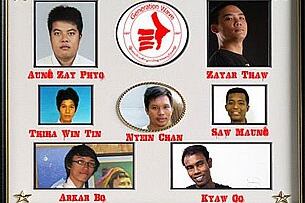 Generation Wave ခေၞ မဵိြးဆက်သစ် လူငယ်မဵားအဖြဲႚမြ အဖမ်းဆီးခံရ္ဘပီး ိံြစ်ရြည်ထောင်ဒဏ်ကဵ အဖြဲႚဝင်မဵား၏ ဓာတ်ပုံကို ၎င်းတိုႛ၏ အင်တာနက် ဘလော့ဂ် စာမဵကိံြာတြင် ဖော်ူပထားပုံ ူဖစ်ပၝသည်။ (Photo: generation-wave.blogspot.com)