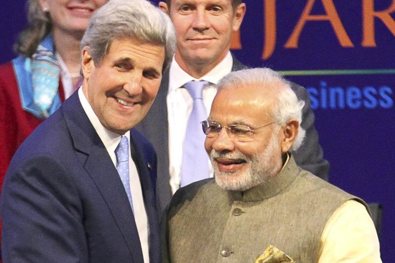 ཨ་རིའི་ཕྱི་སྲིད་དྲུང་ཆེ་John Kerryམཆོག་དང་རྒྱ་གར་གྱི་སྲིད་བློན་Narendra Modiརྣམ་གཉིས། ༢༠༡༥།༡།༡༡