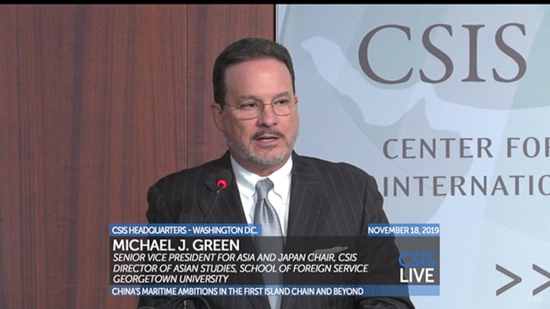 美国前总统小布什时代担任白宫国安会亚洲事务资深主任的葛林(Mike Green)(视频截图)