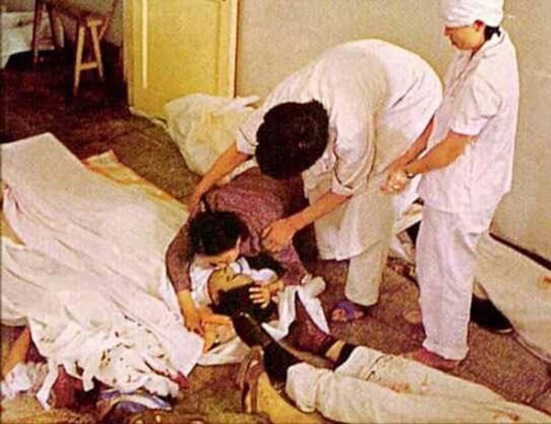 1989年6月4日大屠杀之夜平民伤亡 。(六四档案图)