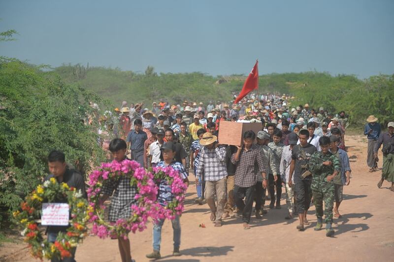 96 Soldiers-PDF တပ်ဖွဲ့မှ ရဲဘော် နေထက်၏ ဈာပနအခမ်းအနားအား ၂၀၂၂ ခုနှစ် အောက်တိုဘာလ ၁၉ ရက်နေ့က တွေ့ရစဉ်။ Photo: 96 Soldiers - PDF