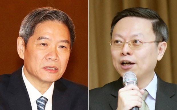 རྒྱ་ནག་གི་ཐེ་ཝན་ལས་དོན་གཙོ་འཛིན་Zhang Zhijunདང་ཐེ་ཝན་གྱི་རྒྱ་ནག་སྐམ་ས་ཆེན་མོའི་གནད་དོན་ལས་ཁང་གི་དབུ་འཛིན་སྐུ་ཞབས་Wang Yu-chiརྣམ་གཉིས།
