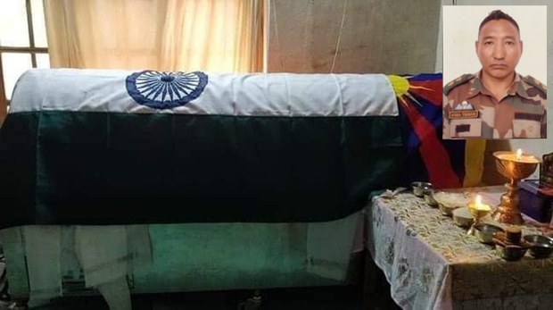 རྒྱ་གར་གྱི་མཐའ་སྲུང་དམག་མི་བོད་རིགས་ཉི་མ་བསྟན་འཛིན་ལགས་ཀྱི་སྐུ་ཕུང་། ༢༠༢༠།༩
