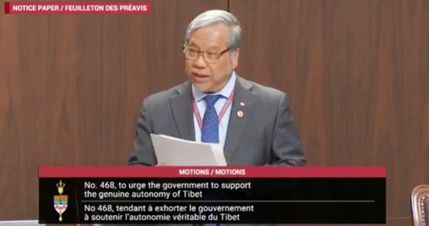 ཁེ་ཎ་ཌའི་གྲོས་ཚོགས་གོང་མའི་འཐུས་མི་སྐུ་ཞབས་ཐན་ཧཡི་ནྔོ་(Thanh Hai Ngo)མཆོག་གིས་བོད་དོན་གཏམ་བཤད་སྐབས། ༢༠༡༩།༥།༡༤ ཁེ་ཎ་ཌའི་གྲོས་ཚོགས་གོང་མའི་འཐུས་མི་སྐུ་ཞབས་ཐན་ཧཡི་ནྔོ་(Thanh Hai Ngo)མཆོག་གིས་བོད་དོན་གཏམ་བཤད་སྐབས། ༢༠༡༩།༥།༡༤