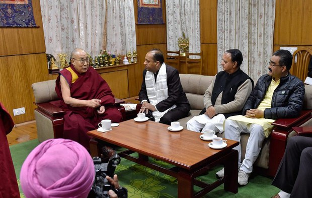 ཧི་མ་ཅལ་མངའ་སྡེའི་སྤྱི་ཁྱབ་བློན་ཆེན་མཆོག་དང་བོད་ཀྱི་དབུ་ཁྲིད་༧གོང་ས་མཆོག་མཇལ་མོལ། ༢༠༡༨།༢།༡