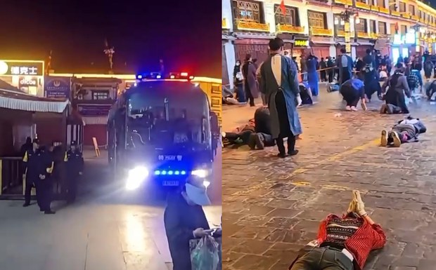 རྒྱ་ནག་གཞུང་གིས་ས་ག་ཟླ་བའི་ཚེས་༡༥ཉིན་ལྷ་སའི་མཆོད་མཇལ་དང་ཕྱག་སྐོར་བྱེད་གནས་ཁག་ཏུ་ཉེན་རྟོག་པ་འགྲེམས་འཇོག་གིས་མི་མང་གཏོང་གི་མེད་འདུག