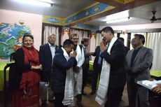 རྒྱ་གར་འབྲས་ལྗོངས་མངའ་སྡེའི་སྤྱི་ཁྱབ་བློན་ཆེན་མཆོག་རྡ་རམ་སླ་ལར་ཕེབས་སྐབས། ༢༠༡༩།༡༡།༧