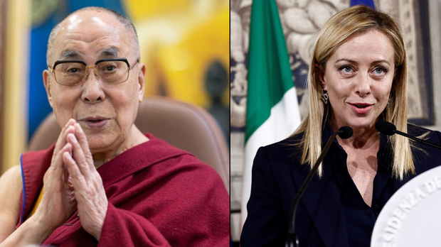 ༸གོང་ས་མཆོག་གིས་ཨི་ཊ་ལིའི་བུད་མེད་སྲིད་བློན་ཐོག་མར་འཚམས་འདྲིའི་གསུང་འཕྲིན་སྩལ་བ།