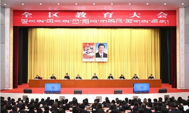 རྒྱ་ནག་གཞུང་གིས་བོད་རྒྱ་ཆེའི་མི་མང་གི་མངོན་འདོད་དང་མཐུན་པའི་ལས་དོན་གང་ཡང་བྱས་མེད་པའི་ཐོག་བོད་ནང་འོས་མེད་ཀྱི་དྲིལ་བསྒྲགས་བྱེད་བཞིན་པ་བོད་མིའི་སྒྲིག་འཛུགས་ཀྱི་མགྲིན་ཚབ་པས་གསུངས་བྱུང་།