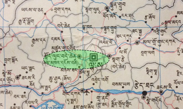 ལྷ་ས་དང་སྟོད་ལུང་ཁུལ་གྱི་ས་ཁྲ།