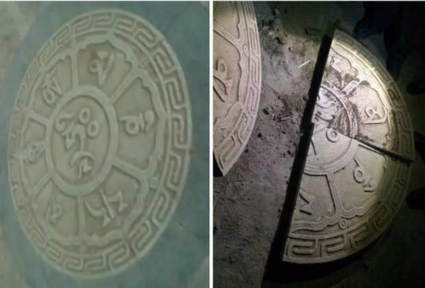 ཟི་ལིང་གྲོང་ཁྱེར་གྱི་སྲང་ལམ་ཞིག་ཏུ་མ་ཎི་ཡིག་དྲུག་རྡོ་བཅལ་དུ་བཀོད་ཡོད་པའི་སྔ་རྗེས། ཟི་ལིང་གྲོང་ཁྱེར་གྱི་སྲང་ལམ་ཞིག་ཏུ་མ་ཎི་ཡིག་དྲུག་རྡོ་བཅལ་དུ་བཀོད་ཡོད་པའི་སྔ་རྗེས།