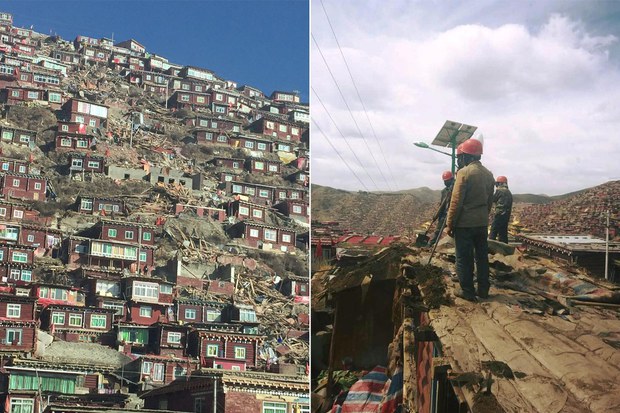 རྒྱ་ནག་གཞུང་གིས་གསེར་རྟ་བླ་རུང་སྒར་གཏོར་བཤིག་གཏོང་བཞིན་པའི་ཡུལ་དངོས། ༢༠༡༧།༣།༢༨