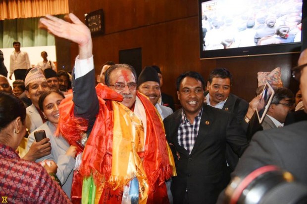བལ་ཡུལ་གྱིས་གསར་དུ་བདམས་པའི་སྲིད་བློན་Pushpa Kamal Dahal་འམ་ཡོངས་གྲགས་སུ་Prachanda་མཆོག ༢༠༡༦།༨།༢