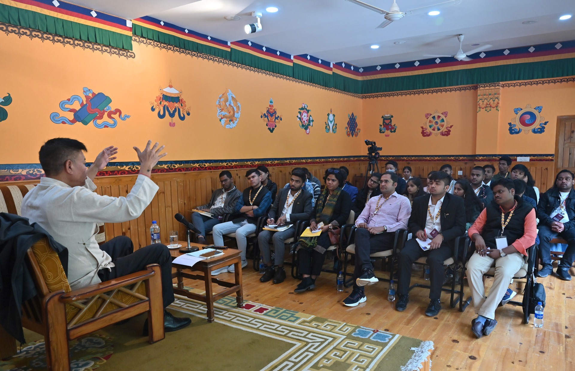 Sikyong Penpa Tsering interacts with students of Journalism from Delhi School of Journalism (2).jpg