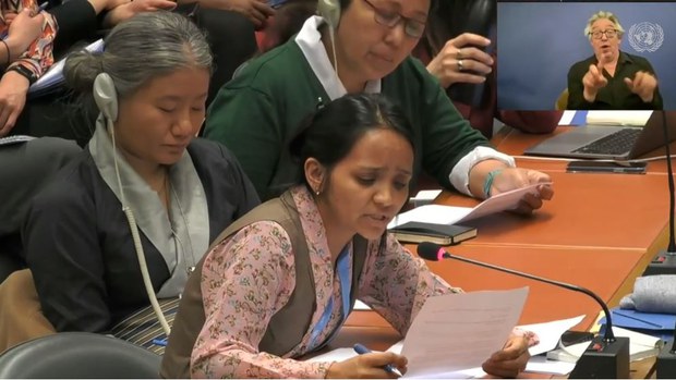 རྒྱལ་ཚོགས་ཀྱི་བུད་མེད་ལ་དབྱེ་འབྱེད་འགོག་ཐབས་ཀྱི་ཚོགས་འདུའི་བོད་ཀྱི་སྐུ་ཚབ་ཚོས་བོད་ནང་གི་བུད་མེད་གནས་སྟངས་གླེང་འདུག
