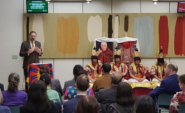 དབྱིན་ཡུལ་གྱི་གྲོས་ཚོགས་ནང་ས་ཁྱི་བོད་ཀྱི་ལོ་གསར་སྲུང་བརྩི་གནང་སྐབས། ༢༠༡༨།༢།༢༡